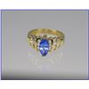 Image 2 : Alluring Tanzanite and Diamond Ring featuring  an approx. 1.50 carat marqui