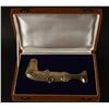 Image 1 : Saudi Arabian gold presentation dagger in  case; signed on back of scabbard