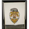Image 1 : Large framed mirror with emblem of the Los  Angeles County Marshal&#8217;s Office