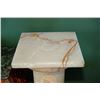 Image 4 : Rose and white marble pedestal. Measures 36&quot;  in Ht. The top measures 15&quot; x