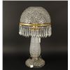 Image 2 : Cut crystal lamp and shade with drops;  approximately 25&#8221; in height; shade