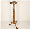 Image 2 : Carved and twisted oak plant stand or  pedestal from 19th Century with claw