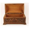 Image 2 : Nineteenth Century or earlier carved wood  Spanish Colonial box with round