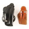 Image 1 : G. Wm Davis &#8220;shorty&#8221; .45 auto holster plus 2  black leather. Est.: $30-$60