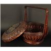 Image 2 : Woven Chinese sewing basket ca  turn-of-the-Century; approximately 12.5&#8221; to