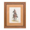 Image 2 : Original Watercolor on Paper of a Cavalry  Trooper signed by noted Arizona