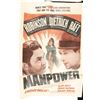 Image 1 : One sheet, 1941 movie poster for the film,  “Man Power” starring George Raf