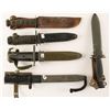 Image 1 : Lot of 5 bayonets, one kahar.     Est.:   $100-$200.