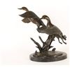 Image 2 : Bronze of two Mallard ducks, approximately  17&#8221; in height on stone base.