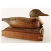 Image 1 : Fine carved and hand finished &#8220;Mason&#8221; Duck  Decoy replica (mounted on cover
