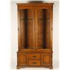 Image 1 : Wood and glass gun cabinet, approximately 24&#8221;  in height, 38&#8221; wide and 12&#8221;