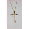 Image 1 : Graceful Diamond Cross Pendant with 36 round  cut channel set Diamonds weig