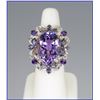 Image 1 : Big and Beautiful Amethyst, Tanzanite and  Diamond Fashion Ring featuring a