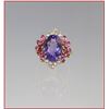 Image 2 : Lovely Vintage Amethyst, Pink Tourmaline and  Diamond Ring featuring an app