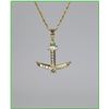 Image 1 : Classy Diamond and Emerald Nautical Pendant  featuring a 0.45 carat round c