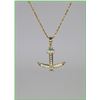 Image 2 : Classy Diamond and Emerald Nautical Pendant  featuring a 0.45 carat round c