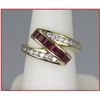 Image 2 : Dynamic and Vibrant Ruby and Diamond Ring in  contemporary Z style design w