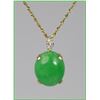 Image 1 : Magnificent 44.19 carat Apple Green Jade and  Diamond Pendant set in 14 kar