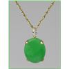 Image 2 : Magnificent 44.19 carat Apple Green Jade and  Diamond Pendant set in 14 kar