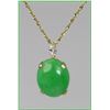 Image 4 : Magnificent 44.19 carat Apple Green Jade and  Diamond Pendant set in 14 kar