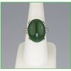 Image 1 : Fabulous Oval Green Jade and Diamond Ring  featuring a 14.30 carat cabochon