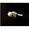 Image 3 : One deco ladies bypass ring set with a white  pearl  a black pearl and diam