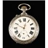 Image 1 : Large fancy open faced pocket watch,  approximately 3&#8221; in diameter with Rom