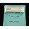 Image 1 : Engine turned sterling silver Tiffany marked  money clip with suede bag and