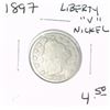 Image 1 : 1897 LIBERTY "V" NICKEL RED BOOK VALUE $4.50+ *NICE EARLY GOOD GRADE NICKEL*!! NICKEL CAME OUT OF SA
