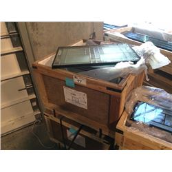 2 CRATES OF SMALL DECORATIVE INLAY WINDOWS