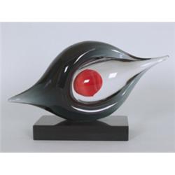 Skulptur "Auge". Auf dem Sockel bez: Elio Raffaelo. Murano, um 1950....