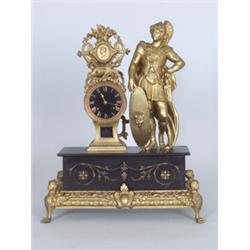 Pendule. Metallguss. Rechteckiges, floral durchbrochen gearbeitetes Rahmengestell, getragen von...