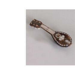 Miniatur-Mandoline. Holzgehäuse, mit Schildpatt und Perlmutt belegt. Nach 1900....