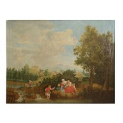 Overbeck, A. L. A. Düsseldorf 1831-1899 Rom. Zugeschrieben. Italienische _Ideallandschaft mit Do...