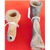 Image 9 : 2 Old Native American Clay Pipes