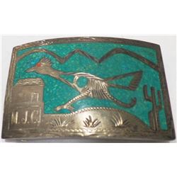 Mexican Sterling Silver and Turquoise Buckle