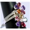 Image 2 : 14K WHITE GOLD RING 8.90 GRAM  DIAMOND 0.64CT PINK TOPAZ 2.00 CT PINK TOURMALINE 0.33CT AMETHYST 3.0