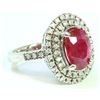 Image 2 : Ruby 4.59CT Approx / Diamond 0.59CT / 14K White Gold Ring 7.00 Gram Approx