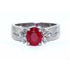 Image 1 : Ruby  1.71  ctw & Diamond Ring 14KW