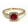 Image 1 : Ruby 0.92CT / Diamond 0.54Ct / 14K Rose Gold Ring 3.01 Gram