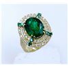 Image 1 : EMERALD SMALL 0.33CT / EMERALD 6.58CT, 18K Y/G RING 13.75GRAM / DIAMOND 1.33CT