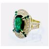 Image 3 : EMERALD SMALL 0.33CT / EMERALD 6.58CT, 18K Y/G RING 13.75GRAM / DIAMOND 1.33CT