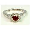 Image 1 : Ruby 0.98CT  / Diamond 1.11 Ct / 14K White Gold Ring 5.15 Gram