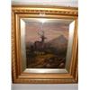 13" X 11" GILT FRAMED OIL ON CANVAS "STAG AND DEER" BY NICOL Estimate: £100-150...
