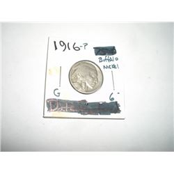 1916-P *KEY DATE* BUFFALO NICKEL RED BOOK VALUE $6.00+ *NICE EARLY GOOD GRADE*!! NICKEL CAME OUT OF