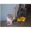 Image 1 : Cleaning Supplies Includes Brooms, Shovels, Mop Buckets Towels