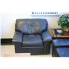 Image 2 : BLACK LEATHER 3 SEAT SOFA WITH CHAIR