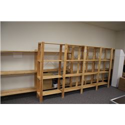 WOODEN PRODUCT SHELVING AND CARDBOARD BOXES