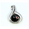 Image 1 : Sterling Silver .925 Cabochon Onyx Pendant