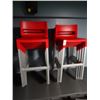 Image 1 : Red Molded Plastic Bar Stools - 9 Times the Money
